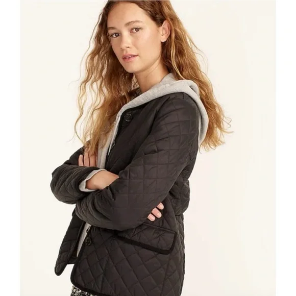J. Crew Quilted Puffer Lady Jacket with PrimaLoft Black - Picture 6 of 11